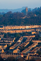 Georgian city of Bath from the Bath skyline walk, UK. UNESCO World Heritage Site. April 2015.
