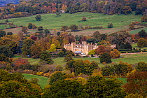 Autumn view of Sudeley Castle and countryside, Gloucestershire, UK. October 2015.