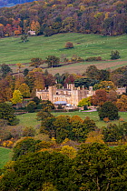 Autumn view of Sudeley Castle and countryside, Gloucestershire, UK. October 2015.