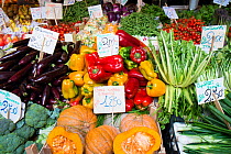 Fresh vegetables in  Rialto Market Venice, Italy, April.