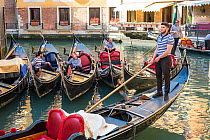Gondoliers taking a break, Venice, Italy, April.