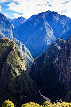 Sacred Valley from Machu Picchu, Inca Trail, Peru. December 2013.