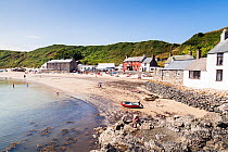 Coastal housing in Porthdinllaen (English Porth Dinllaen), Llyn Peninsula, Gwynedd, Wales. July 2013.