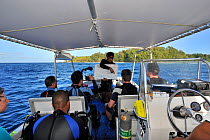 Briefing before a dive on boat, Palau, Philippine Sea