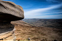 Rock formations in carboniferous / millstone grit, Kinder Scout, Edale, Derbyshire UK November