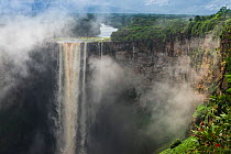 Kaieteur Falls is the world's widest single drop waterfall, located on the Potaro river in the Kaieteur National Park, in Essequibo, Guyana, South America