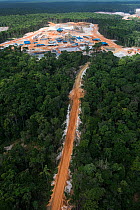 Aerial view of gold mining, Guyana, South America