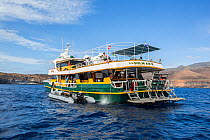 Solmar V, luxury liveaboard boat at sea, San Benedicto, Revillagigedo Archipelago Biosphere Reserve, Socorro Islands, Western Mexico