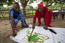 M'boumontour NGO supports different kind of conservation project within the community with the aim of protecting local Bonobo populations (Pan paniscus).  Here villagers mapped themselves the areas th...
