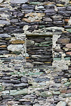 DELETE View through window of corbelled house on Valentia Island, Iveragh Peninsula, County Kerry, Ireland, Europe. September 2015.