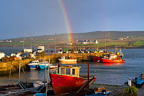Rainbow above Portmagee Harbour, Iveragh Peninsula, County Kerry, Republic of Ireland. September 2015.