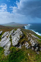 Bray Head view from Geokaun Mountain, Valentia Island, Iveragh Peninsula, County Kerry, Republic of Ireland. September 2015.