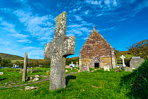 Kilmalkedar Monastery and graveyard, Dingle Peninsula, County Kerry, Republic of Ireland. September 2015.