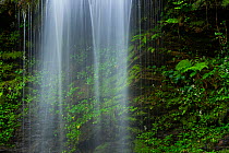 Cascade of Lamina waterfall, Lamina, Saja Besaya Natural Park, Cantabria, Spain, Europe. May 2015.