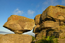 Brimham rocks in the Nidderdale area of North Yorkshire, England, UK. August 2015.