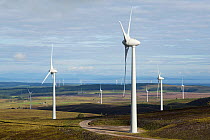 Wind turbines at Berry Burn on Altyre Estate, Moray Scotland, UK. July 2016.