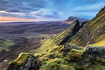 View along the Trotternish Ridge at dawn, Isle of Skye, Inner Hebrides, Scotland, UK, April 2016.