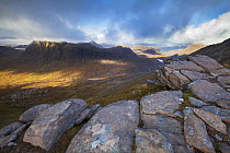 Beinn Dearg viewed from the north flank of Liathach, Torridon, Wester Ross, Scotland, UK, October 2015.