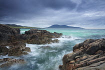 Rocky coast on Isle of Barra, Outer Hebrides, Scotland, UK,