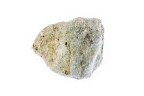 Dolomite specimen, anhydrous carbonate mineral composed of calcium magnesium carbonate on white background