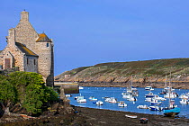The medieval Maison des Anglais / Maison des Seigneurs in the fishing port at Le Conquet, Finistere, Brittany, France, September 2015