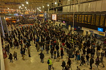 Waterloo Station London crowded at rush hour London, UK, November 2014.