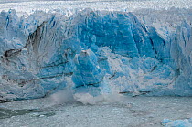 Ice calving from Perito Moreno Glacier, Los Glaciares National Park, Santa Cruz, Patagonia, Argentina. February 2010.