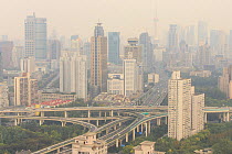 Shanghai air pollution and cityscape, China. October 2013.