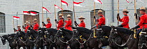 The Royal Canadian Mounted Police force parades, during the National American Police Equestrian Competition (NAPEC), at Kingston Penitentiary, Kingston, Ontario, Canada. September 2016.