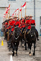 The Royal Canadian Mounted Police force parades, during the National American Police Equestrian Competition (NAPEC), at Kingston Penitentiary, Kingston, Ontario, Canada.September 2016.