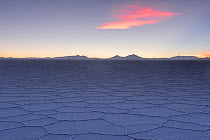 Salar de Uyuni salt flat just after sunset, Altiplano, Bolivia