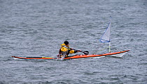 Sea kayaking in coastal waters, Scotland, UK, September