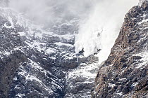Avalanche in the mountains of Torres Del Paine National Park, Southern Patagonia, Chile.