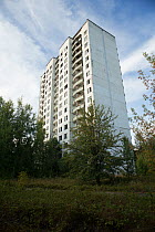 A tower block in Pripyat, Chernobyl Exlusion Zone, Ukraine September