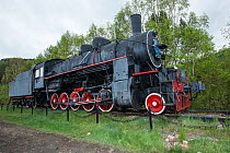 An old steam locomotive, Circum-Baikal Railway, Trans-Siberian Railway, Irkutsk Oblast, Lake Baikal, Siberia, Russia.