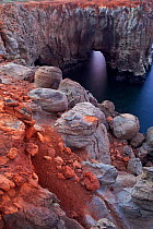 Cliff, Playa Norte, Socorro Island, Revillagigedo Archipelago Biosphere Reserve / Archipielago de Revillagigedo UNESCO Natural World Heritage Site (Socorro Islands), Pacific Ocean, Western Mexico, Jul...