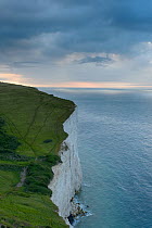 Receding storm over White Cliffs of Dover. Kent, UK. July