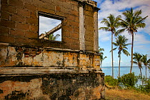 Bombed out building from the civil war which ended in 1992. This one is in Mossuril, in the northern Nampula Province. Mozambique.