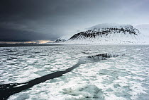 Fjord ice in Isfjorden, Svalbard, Norway, June 2015.