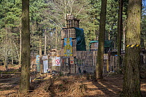 Oil drilling and fracking protest camp, Leith Hill, Surrey, UK. March, 2017