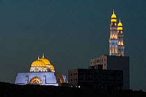 Mohammed Al Ameen Mosque at night, Muscat, Sultanate of Oman.