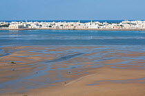 Sur, a city at the coast of Oman, with tidal mudflats and sand banks, Sultanate of Oman, February.