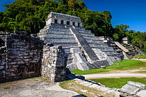 Temple of the Inscriptions, Palenque Mayan ruins, Chiapas, Mexico, March 2017.