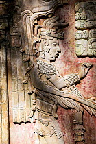 Detail of decoration, Palenque Mayan ruins, Chiapas, Mexico, March 2017.