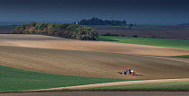 Tractor ploughing field, Pleine Selve, Picardy, France, October 2016.