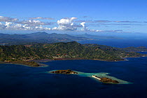 Aerial view of Hoazil island and Grande Terre, aerial view, Mayotte, July 2004.