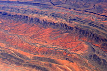 Aerial view of the Red Centre in Australia with dry river bed, Australia, October 2009.