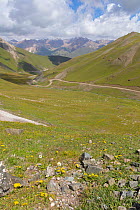 Mountain road in Kyrgyzstan. August 2016.