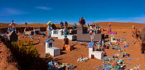 Rubbish-strewn small town grave yard, Bolivia. December 2016.