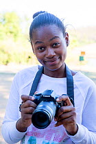 Pupil Prisence Mashaba during residential photography course organised by Wild Shots Outreach. Kruger National Park, South Africa, June 2017.